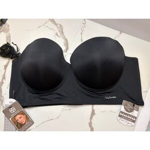 Daisy Fuentes Black Hourglass Convertible Long Line Strapless Push Up Bra 42D